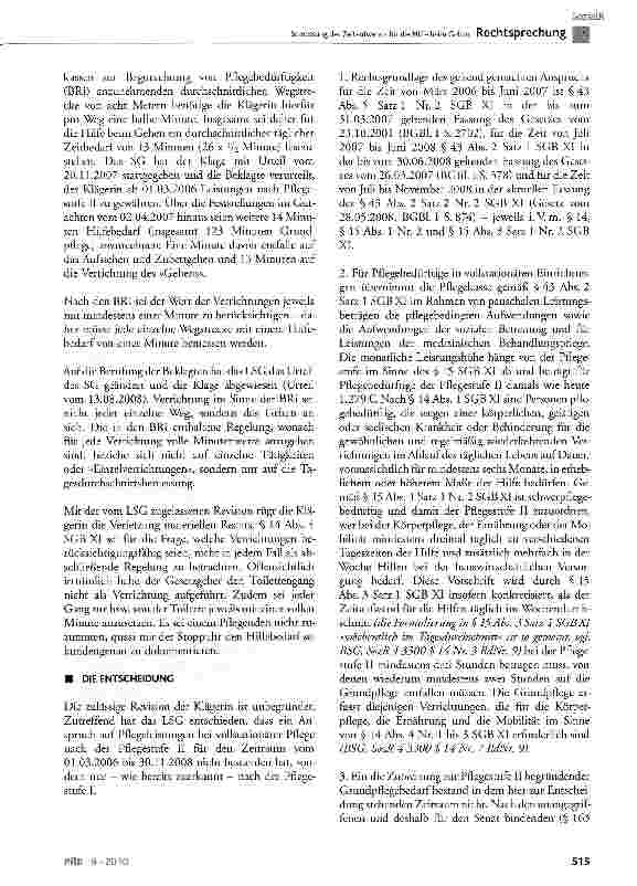 Vorschauseite 2: Bemessung des Zeitaufwands für die Hilfe beim GehenSGBXI §14 Abs. 4, §15 Abs. 1 Nr. 2 und Abs. 3 Satz 1 Nr. 2, §43 Abs. 2 Satz 2 Nr. 2