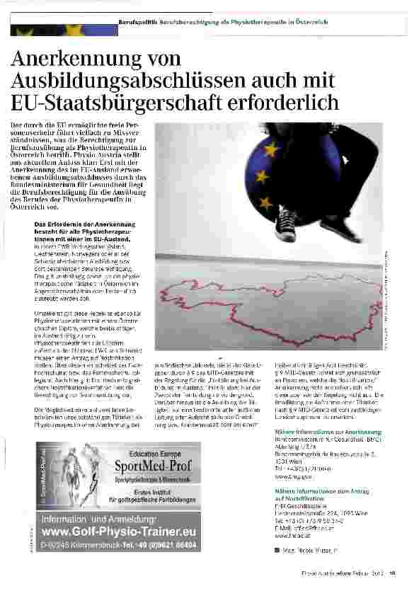 Vorschauseite 1: Anerkennung von Ausbildungsabschlüssen auch mit EU-Staatsbürgerschaft erforderlich