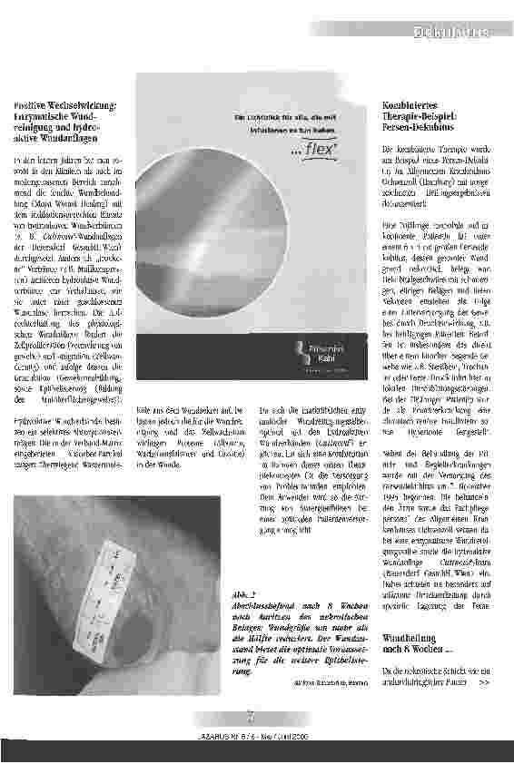Vorschauseite 2: Kombinierte Therapie bei Problemwunden beschleunigt die Heilung Enzymatische Wundreinigung und hydroaktive Wundauflagen