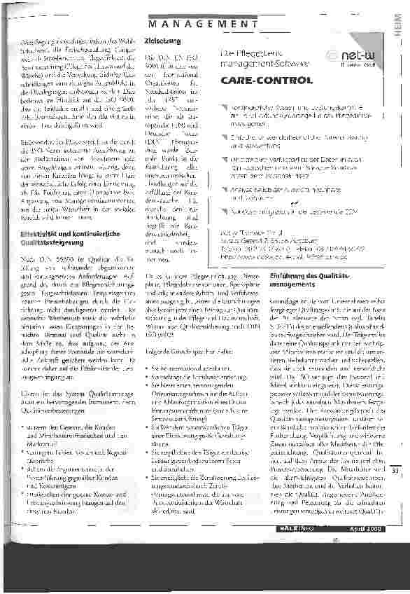 Vorschauseite 2: ISO-Norm für Senioreneinrichtungen Möglichkeiten des Einsatzes