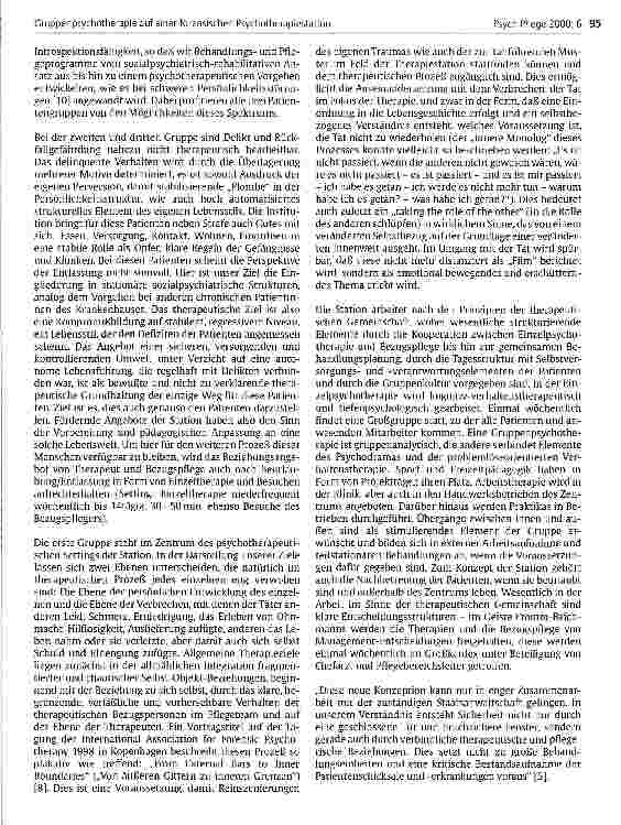 Vorschauseite 3: Gruppenpsychotherapie auf einer forensischen Psychotherapiestation Ein Werkstattbericht