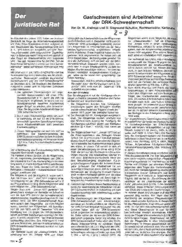 Vorschauseite 1: Gastschwestern sind Arbeitnehmer der DRK-Schwesternschaft