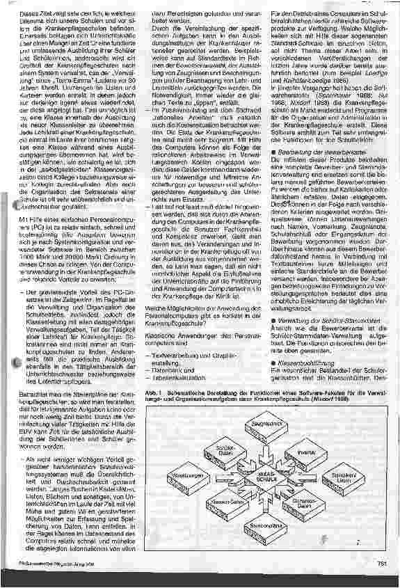 Vorschauseite 2: EDV in der Krankenpflege - Möglichkeiten des Einsatzes moderner Technologien im stationären Bereich. .. - 4. Folge (Schluß)