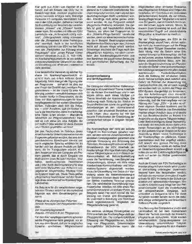 Vorschauseite 4: EDV in der Krankenpflege - Möglichkeiten des Einsatzes moderner Technologien im stationären Bereich. .. - 4. Folge (Schluß)