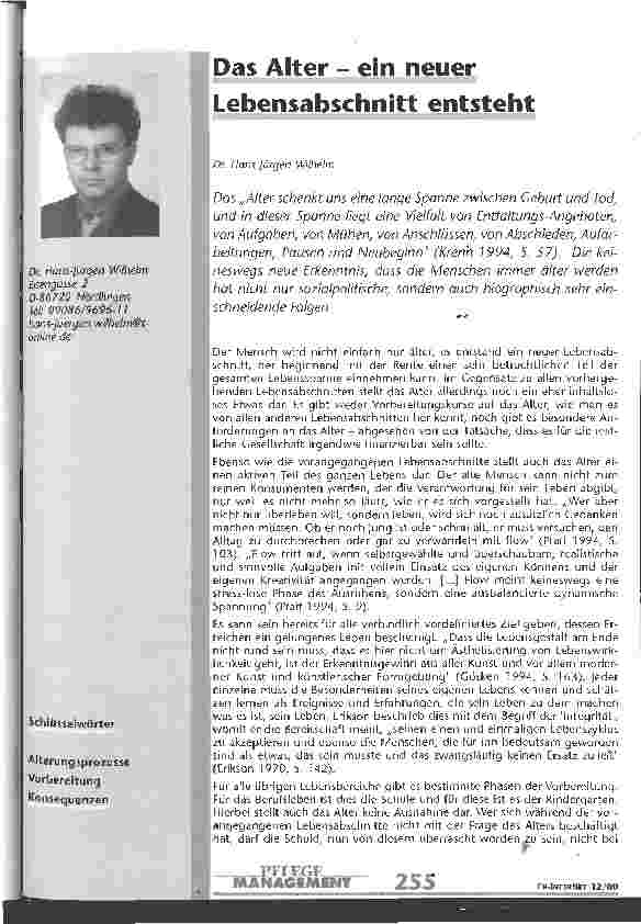Vorschauseite 1: Das Alter - ein neuer Lebensabschnitt entsteht