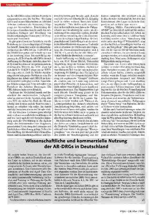 Vorschauseite 3: Olympisches Gold für australische DRGs?