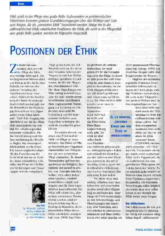 Vorschauseite 1: Positionen der Ethik