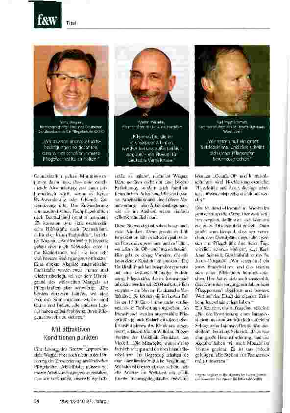 Vorschauseite 3: Wettstreit um Pflegekräfte