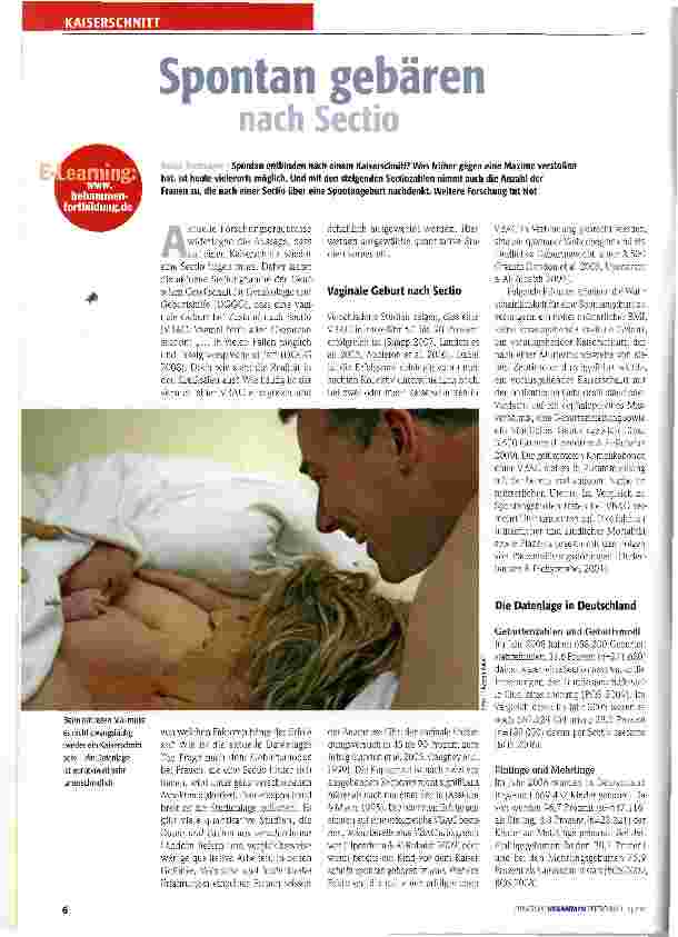 Vorschauseite 1: Spontan gebaren nach Sectio