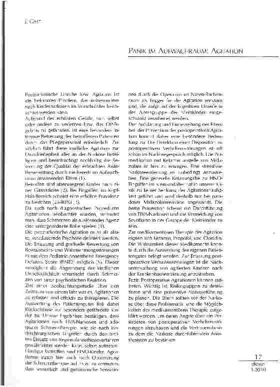 Vorschauseite 1: PANIK IM AUFWACHRAUM: AGITATION
