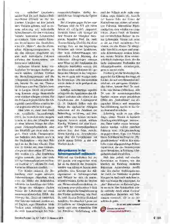 Vorschauseite 2: Neue Allergene durch Klimawandel und „Functional Food