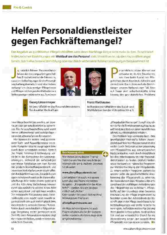 Vorschauseite 1: Helfen Personaldienstleister gegen Fachkräftemangel?
