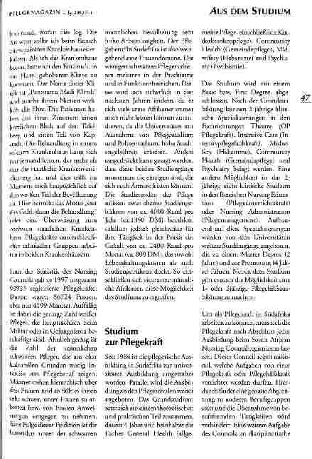 Vorschauseite 2: Pflege in Südafrika Erfahrungen aus einem Auslandssemester
