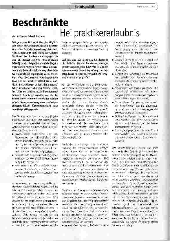 Vorschauseite 1: Beschränkte Heilpraktikererlaubnis