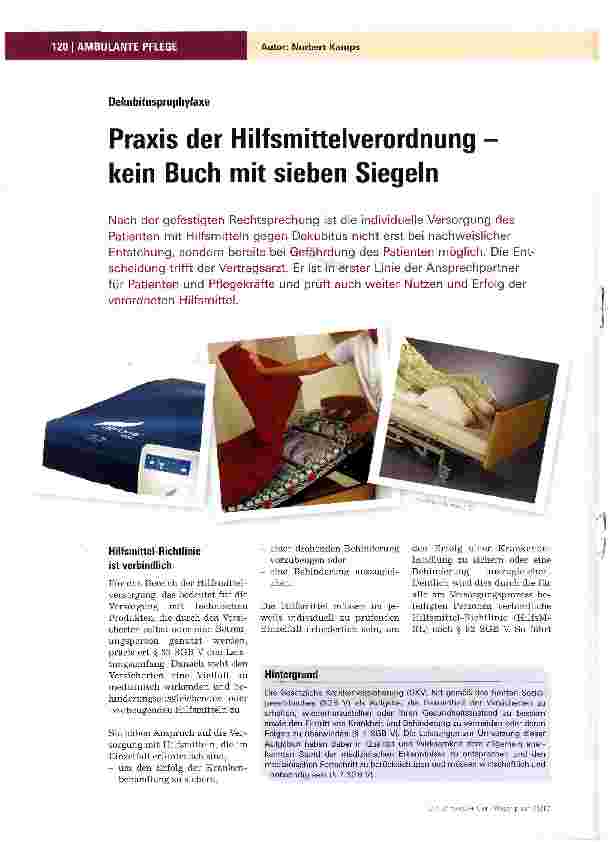 Vorschauseite 1: Praxis der Hilfsmittelverordnung kein Buch mit sieben Siegeln