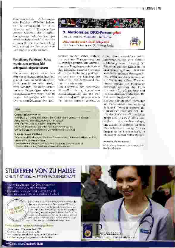 Vorschauseite 2: Ausbildung zur Parkinson-Nurse auch in Deutschland