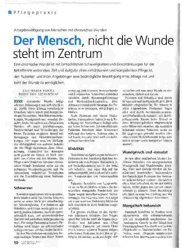 Vorschauseite 1: Der Mensch, nicht die Wunde steht im Zentrum