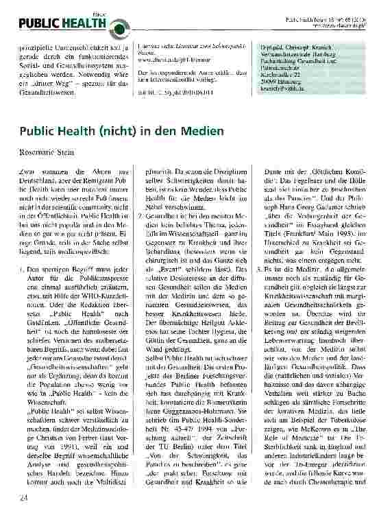 Vorschauseite 3: Verbraucherschutz und die Optimierung der Strukturen des Gesundheitssystems
