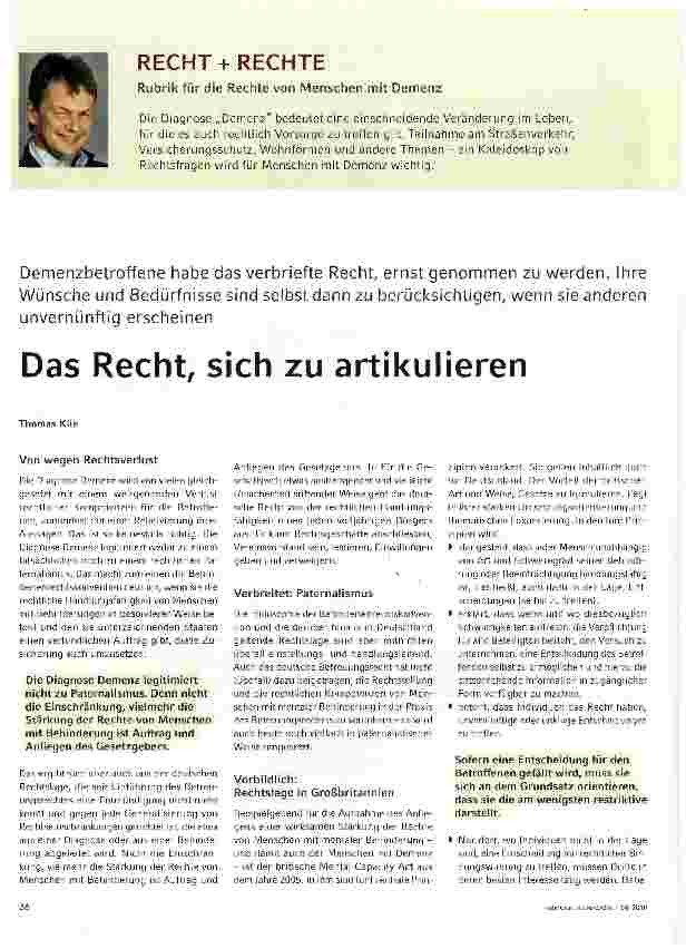 Vorschauseite 1: Das Recht, sich zu artikulieren