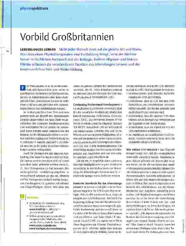 Vorschauseite 1: Vorbild Großbritannien