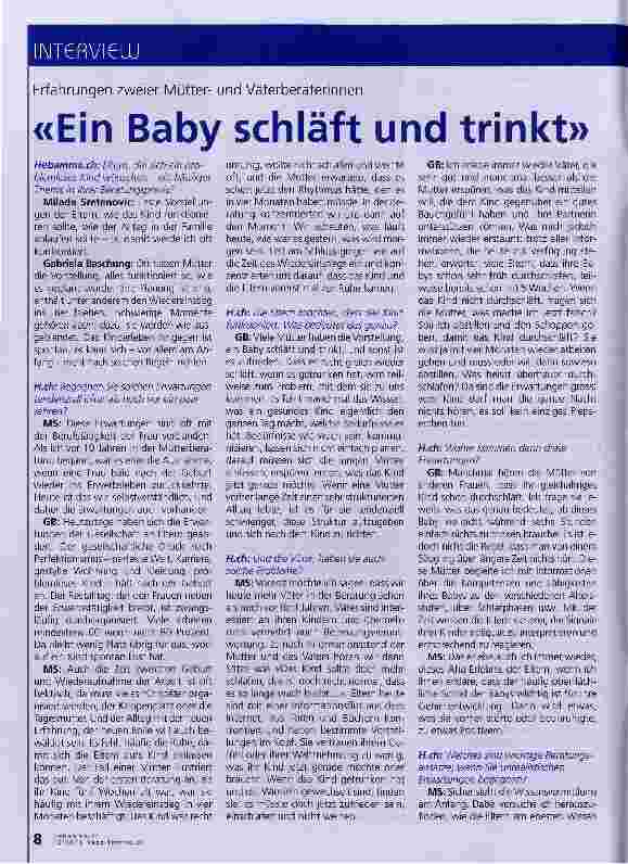 Vorschauseite 1: «Ein Baby schläft und trinkt»
