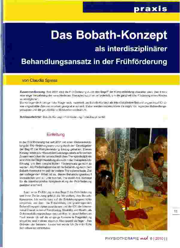 Vorschauseite 1: Das Bobath-Konzept als interdisziplinärer Behandlungsansatz in der Frühförderung