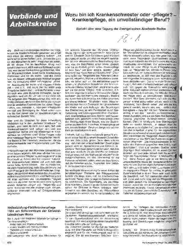 Vorschauseite 1: Wozu bin ich Krankenschwester oder -pfleger? - Krankenpflege, ein unvollständiger Beruf?