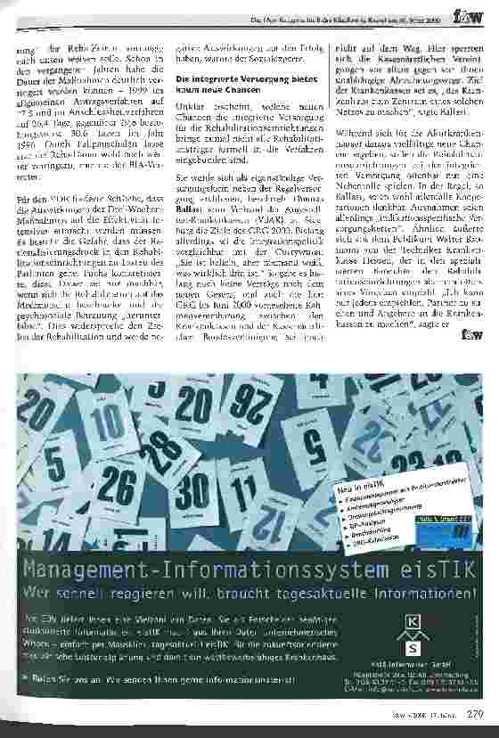 Vorschauseite 4: Die Rehabilitation geht aus der Reform 2000 gestärkt hervor