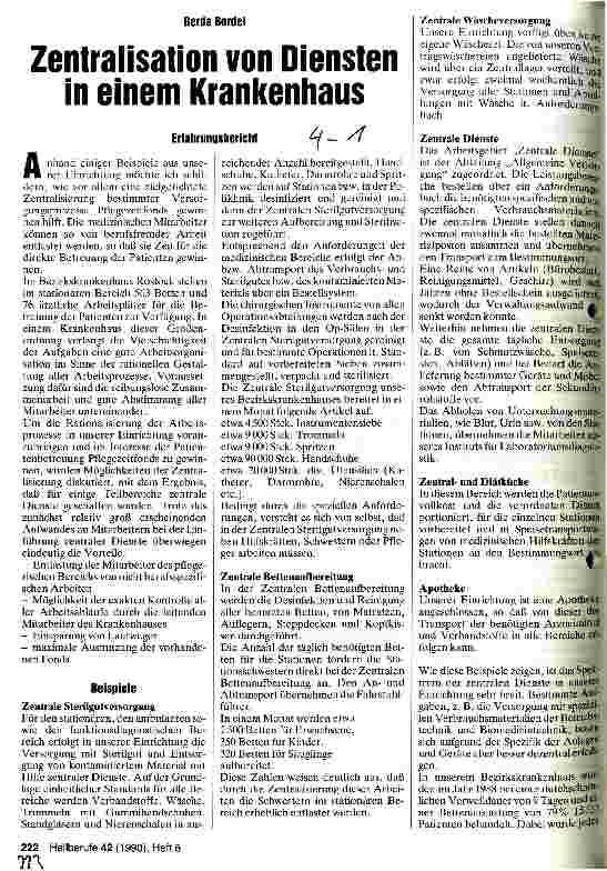 Vorschauseite 1: Zentralisation von Diensten in einem Krankenhaus