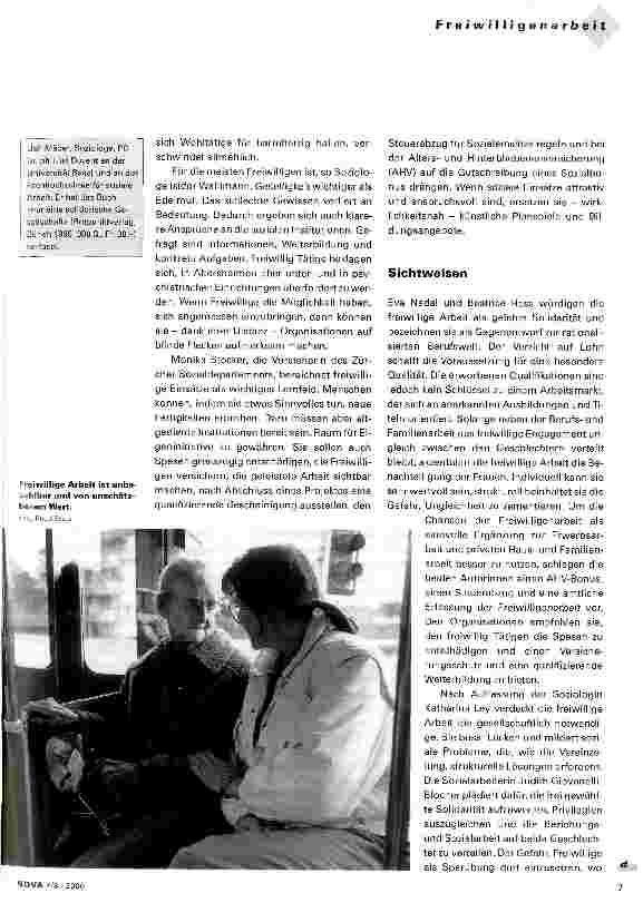 Vorschauseite 2: Freiwillige Arbeit fördern - aber wie?