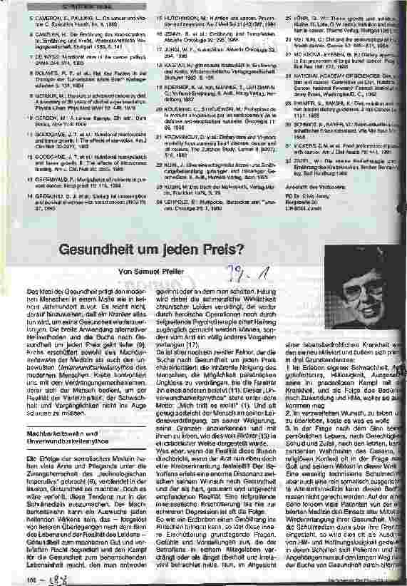 Vorschauseite 1: Gesundheit um jeden Preis?