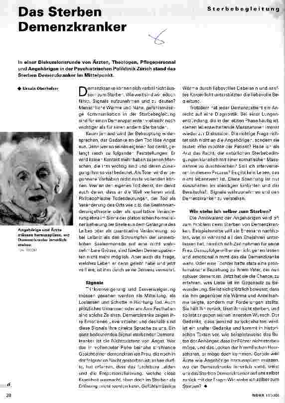 Vorschauseite 1: Das Sterben Demenzkranker