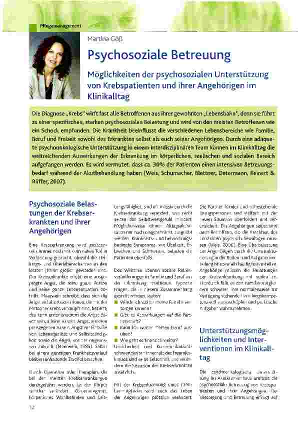 Vorschauseite 1: Psychosoziale Betreuung