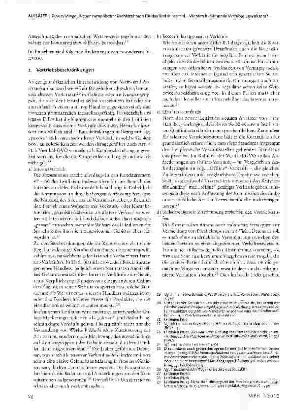 Vorschauseite 4: Neuer europäischer Rechtsrahmen für das Vertriebsrecht -Werden bestehende Verträge unwirksam?