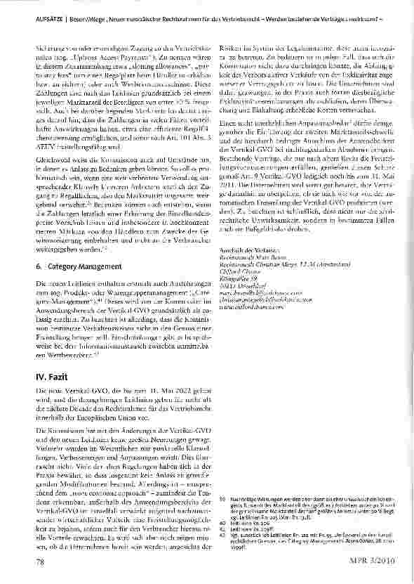 Vorschauseite 6: Neuer europäischer Rechtsrahmen für das Vertriebsrecht -Werden bestehende Verträge unwirksam?
