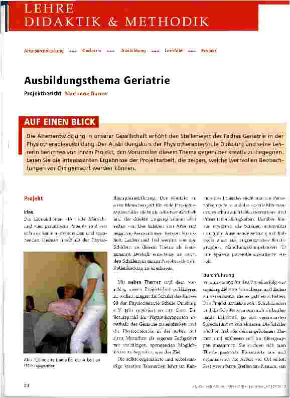 Vorschauseite 1: Ausbildungsthema Geriatrie