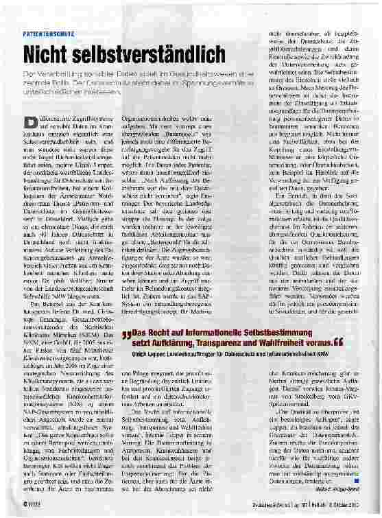 Vorschauseite 1: Nicht selbstverständlich