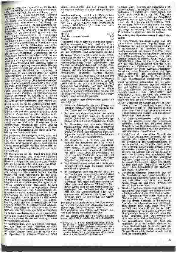 Vorschauseite 2: Die besonderen Aufgaben der Schwester in der Orthopädie 17. Folge: Der operative Eingriff, seine Vorbereitung, die Lagerung