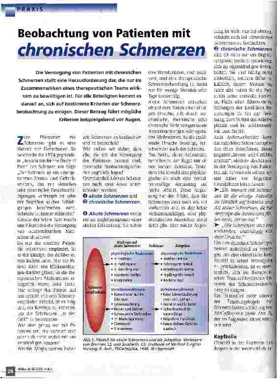 Vorschauseite 1: Beobachtung von Patienten mit chronischen Schmerzen