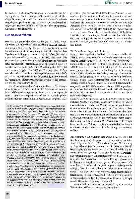 Vorschauseite 2: Innovationsfinanzierung im G-DRG-System