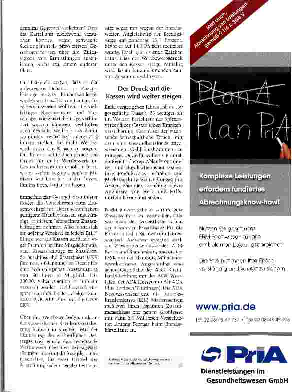 Vorschauseite 4: Zusatzstreit um Zusatzbeitrag