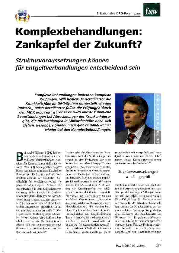 Vorschauseite 1: Komplexbehandlungen: Zankapfel der Zukunft?