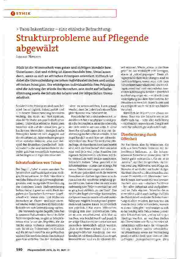 Vorschauseite 1: Strukturprobleme auf Pflegende abgewälzt