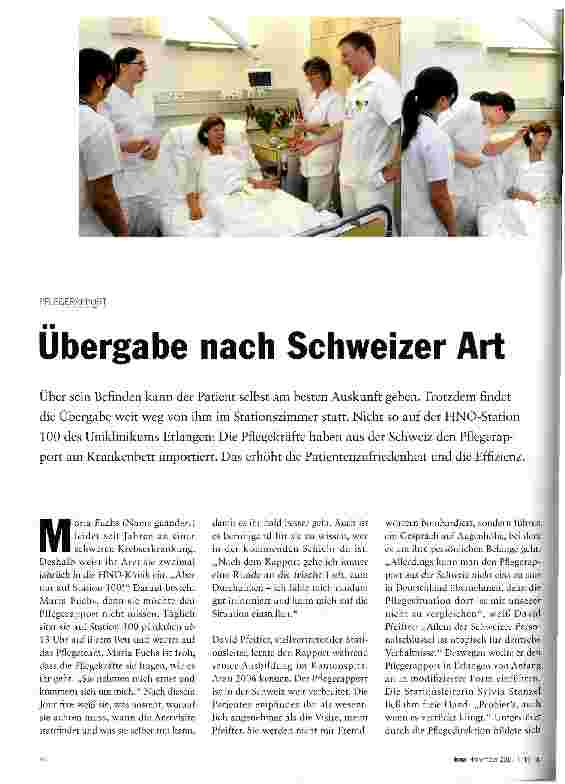 Vorschauseite 1: Übergabe nach Schweizer Art