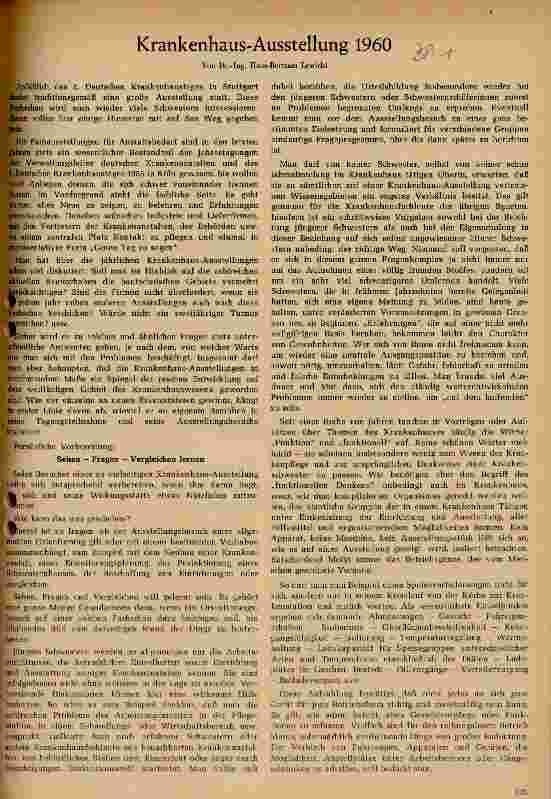 Vorschauseite 1: Krankenhaus-Ausstellung 1960
