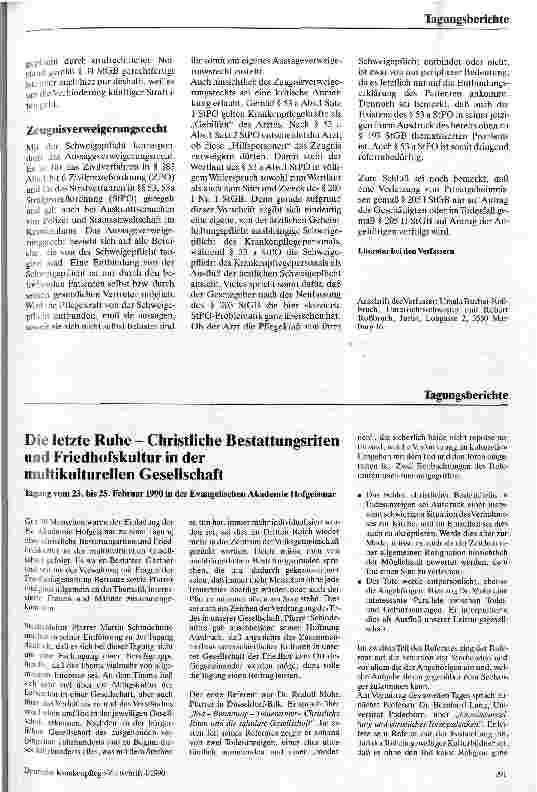 Vorschauseite 6: Die Schweigepflicht des Krankenpflegepersonals
