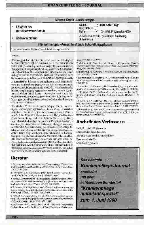 Vorschauseite 3: Therapie der entzündlichen Erkrankungen des Darmes aus internistischer Sicht