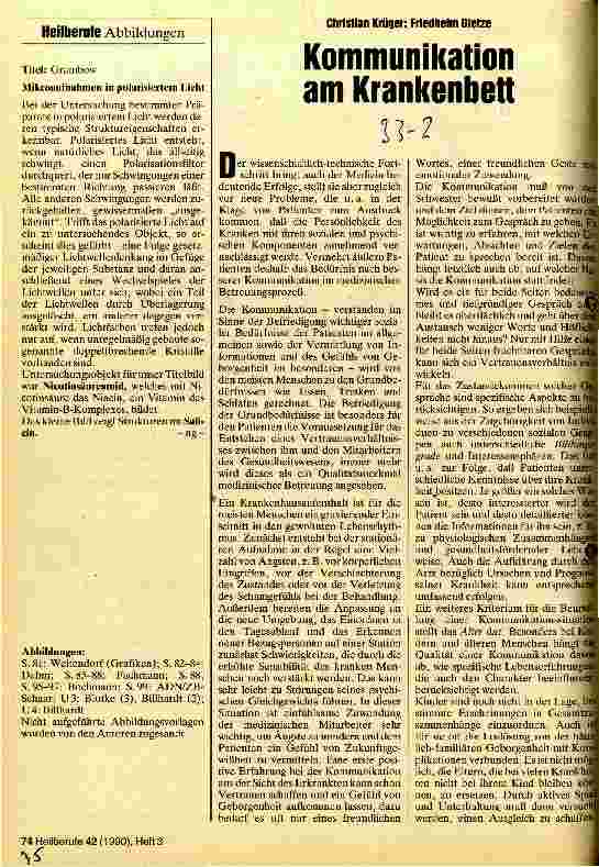Vorschauseite 1: Kommunikation am Krankenbett