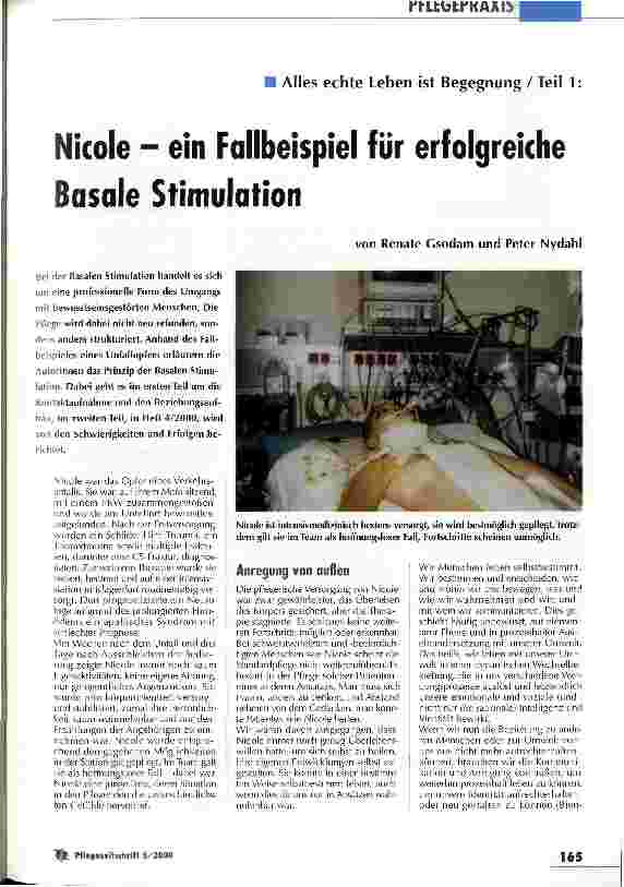 Vorschauseite 1: Nicole - ein Fallbeispiel für erfolgreiche Basale Stimulation Alles echte Leben ist Begegnung / Teil 1