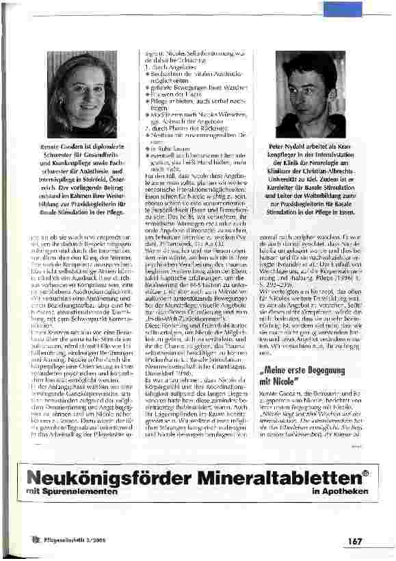 Vorschauseite 3: Nicole - ein Fallbeispiel für erfolgreiche Basale Stimulation Alles echte Leben ist Begegnung / Teil 1